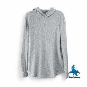 1235 Legends Aviation Tee Hooded LS - Size L - Heather Gray